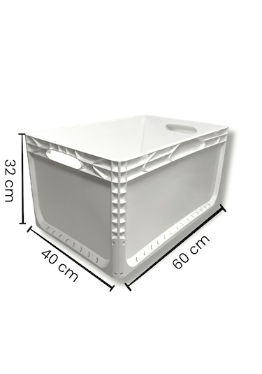Alpbx 1.kalite Beyaz Plastik Kasa 60x40x32 Cm - Kutu 65 Litre