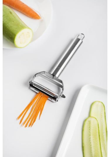 Paslanmaz Çelik Sebze Meyve Julyen Soyucu & Doğrayıcı 17 Cm Metal