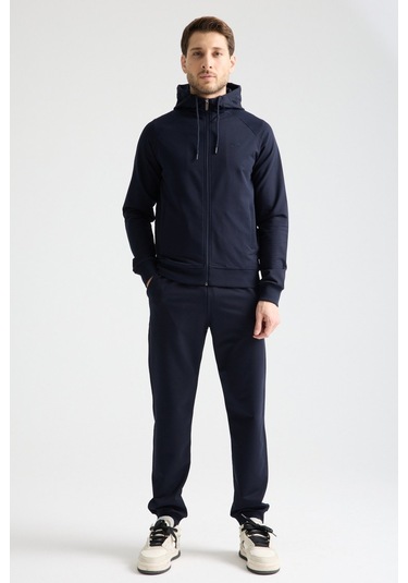 Shooter Sportswear Elit Class Füme Erkek Eşofman Takımı Mevsimlik Kapüşonlu Manşetli Rahat Kalıp Lacivert