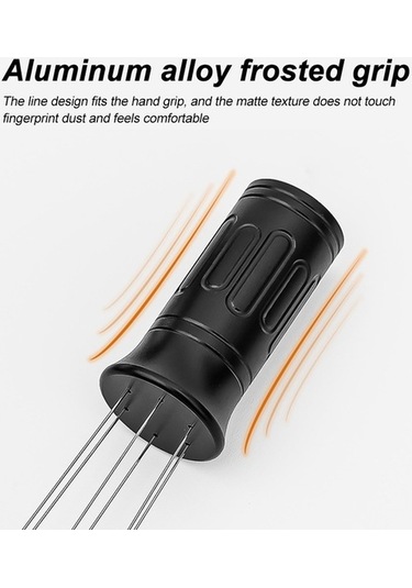 Pazly Ayarlanabilir 6 İğneli Wdt Aracı Espresso 0.4mm Kahve Dağıtıcı Siyah Diğer