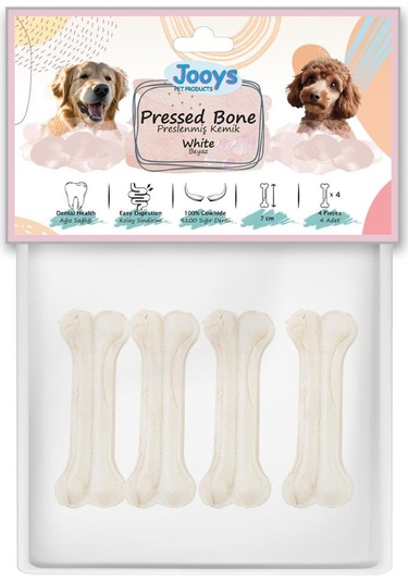 Jooys Beyaz Pres Kemik 7 Cm 4'lü Paket
