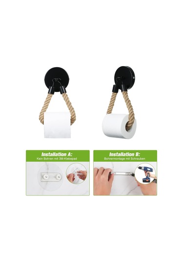 Delme Gerektirmeyen Tuvalet Kağıdı Tutucusu, Vintage Tuvalet Kağıdı Tutucusu, Banyo Ve Wc İçin Mat Siyah Tuvalet Kağıdı Tutucusu Çok Renkli