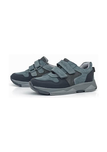 Rakerplus Hakiki Deri Koyu Gri Siyah Çocuk Cırtlı Sneakers Spor Ayakkabı Rakerplus Hakiki Deri Koyu Gri Siyah Çocuk Cırtlı Sneakers Spor Ayakkabı