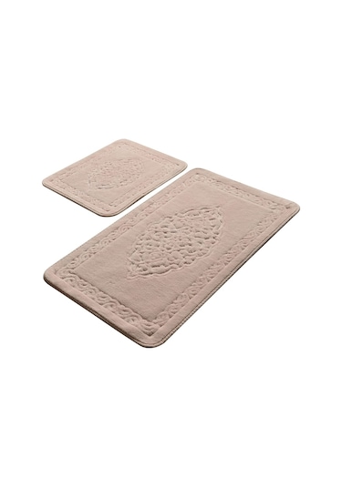 Madame Clean Pudra 2'li Pamuklu Banyo Paspas Seti Osmanlı Desen Pudra