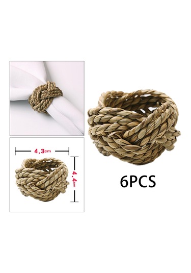 Homyl 6x El Yapımı Peçete Halkaları Tutacağı 4.3x4.4cm Haki