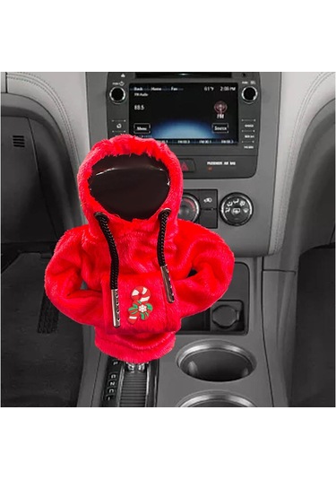 Suntek Yumuşak Peluş Noel Hoodie Vites Topuzu Kapağı Şeker Kamışı