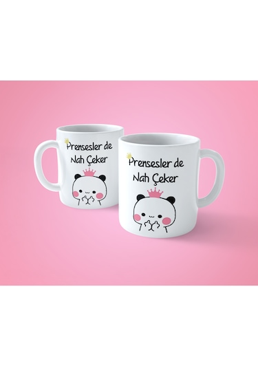 Prensesler De Nah Çeker Espirili Baskılı Kupa Bardak