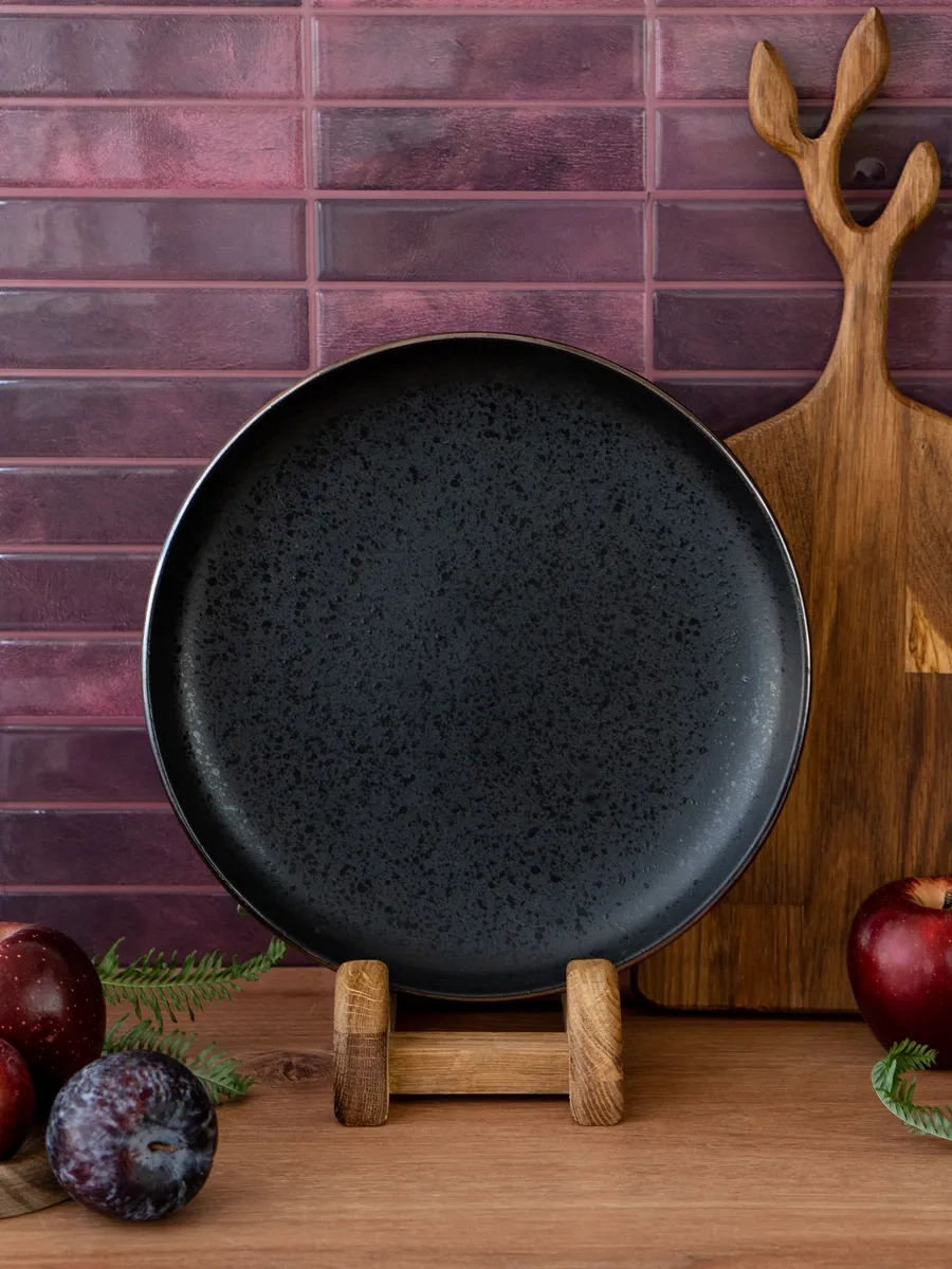 Korall Elite Black 26,5 Cm Düz Yemek Tabakları 2'li Set 32448970 Siyah