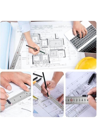 100cm 40 İnch - Çift Taraflı Paslanmaz Çelik Metal Cetvel - Kalınlık 1.2mm