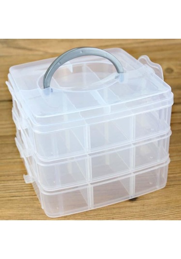 Şeffaf Şeffaf Ayarlanabilir İstiflenebilir Bölme Yuvası Plastik Saklama Kutusu, Oyunc Takı Aksesuarını Saklamak İçin Kutu 57086880