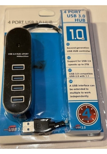 1 Metre Kablolu Usb 3.0 Çoğaltıcı 4 Port Usb 3.0 Hub Usb 3.0 Güç Destekli Usb Çoğaltıcı