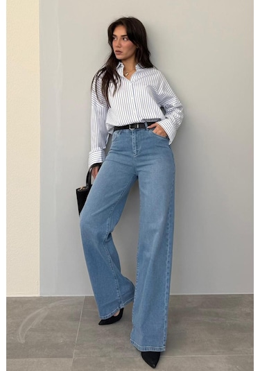 Madmext Beyaz Çizgili Kadın Gömlek Mg2410 Beyaz