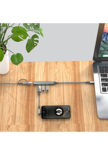 Dört Portlu Usb Hub Typec Docking İstasyonu Dizüstü Bilgisayar Dönüştürücü Bir İki Dört Bölücü Usb 3.0 Hub Docking İstasyonu