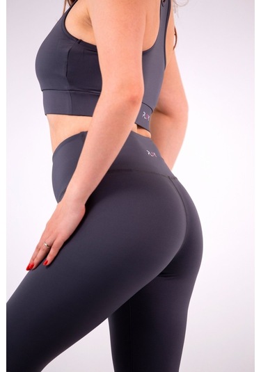 Polyester Gri Normal Bel Fitted Basic Sporcu Tayt Gri