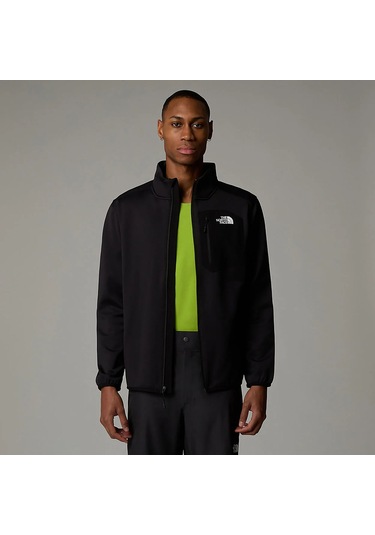 Siyah The North Face Erkek Fermuarlı Polarlı Outdoor Sweatshirt Crest Fz Nf0a897cjk31 Siyah