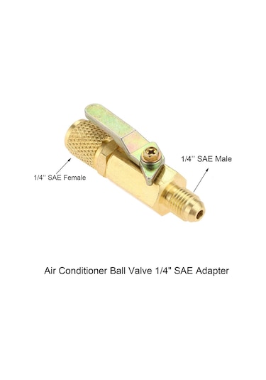 Klima Küresel Vanası 1/4 İnç Sae Adaptörü Ve 1/4 İnç Vanalar Çekirdek Hızlı Bağlantı Elemanı Erişim Tee, R134a Soğutucu Akışkan İçin