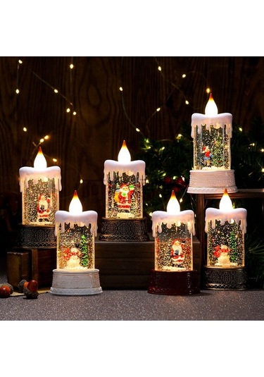 Novahub Yeni Yaşlı Yaratıcı Süsleme Sırt Parlayan Noel Mum Mum Masaüstü Lambası Lambası Gece Çantası Bronz Adam 20 Wh 20