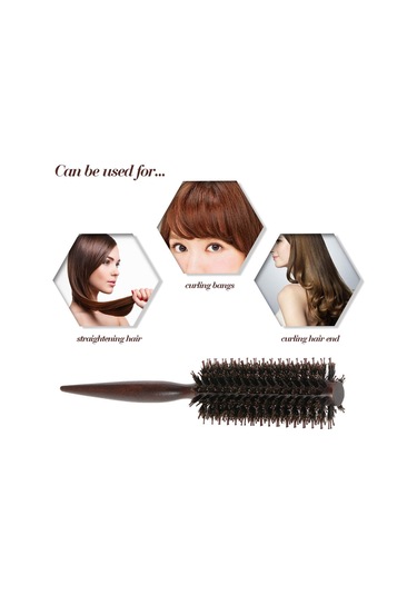 Lemestar Kuru Saç Dönüştürücü: Ahşap Gövde Fön Uyumlu Saksı Şekilli Saç Tarak, Saç Derisini Masaj Ederek Kıvırık Oluşturur, Kalın Saçlar İçin Uygun