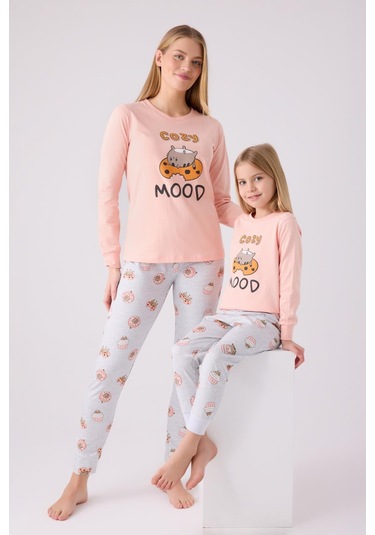 Rolypoly Kız Çocuk Uzun Kol Pijama Takım A.somon-1723 SOMON
