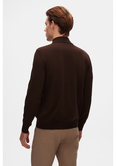 Ds Damat Regular Fit Kahverengi Pamuk Karışımlı Yarım Balıkçı Triko Kazak 5hf06ort16275 Kahve