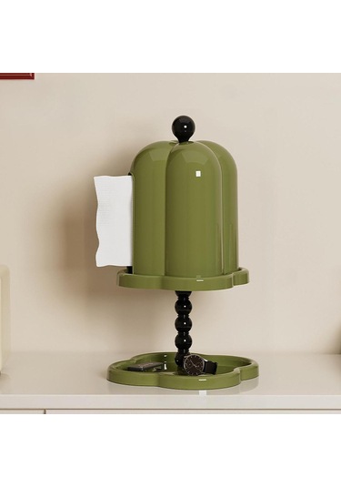 Homyl Tepsili Mendil Kutusu Kağıt Dağıtıcısı Ev Yeşil