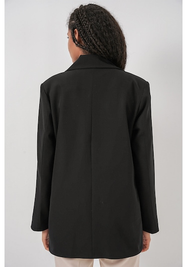 Bigdart Kadın Kruvaze Yaka Blazer Ceket 0722 - Siyah