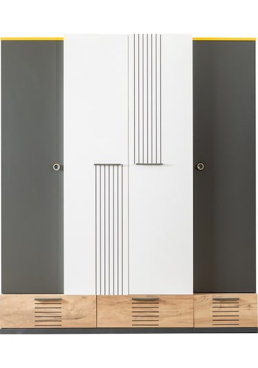 setaymobilya Relax Genç Odası 4 Kapaklı Dolap , Relax Gardırop