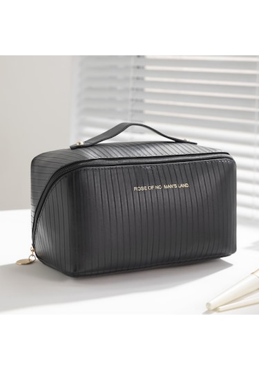 Dekohop Su Geçirmez Deri Seyahat Makyaj Çantası