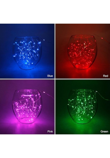 Çok Renkli 1m 2m 3m 5m Led Dize İşıklar Gümüş Tel Peri 10-50 Leds Çelenk Ev Noel Ağacı Düğün Parti Dekorasyon 1m 10leds Çok Renkli