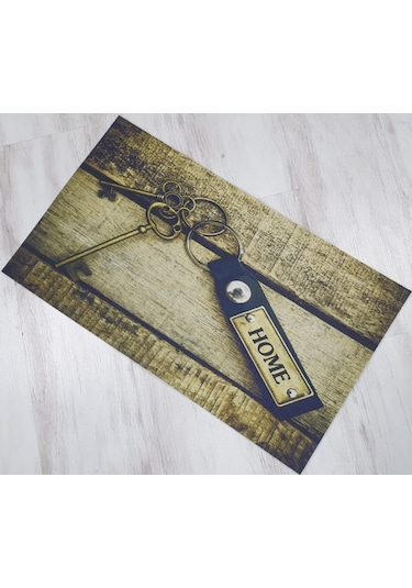 Anahtar Desenli Kauçuk Kapı Önü Paspası 40x70 Cm
