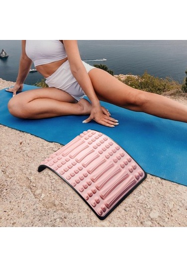 Homyl Sırt Gerdirici Ayarlanabilir Masaj Aleti Kas Eğitimi Yoga Pembe