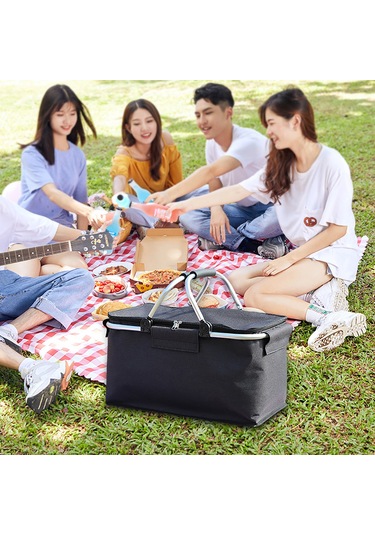 Katlanabilir Yalıtımlı Sızdırmaz Katlanabilir Soğutucu Çanta, Güçlü Alüminyum Çerçeveli Çok İşlevli Alışveriş Arabası, Yiyecek Ve İçecekleri Soğuk Tutar Çok Renkli