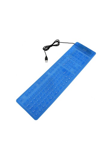 Dancemonkey 108 Tuş Esnek Katlanabilir Klavye Su Geçirmez Toz Geçirmez Mavi, Dizüstü Bilgisayar Kullanıcıları İçin Sessiz Tuşlar