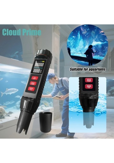 Xuweiwei Black Cloud Prime 7 İn 1 Su Kalitesi Test Cihazı Tds Ec Sıcaklık Tuz Orp Ph Ölçer Akvaryum Havuz İçme Suyu Portatif Cr2032 Pil