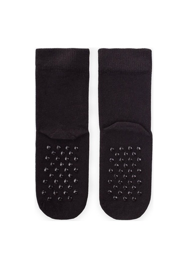 Cigit Tabanı Abs Li Bambu Çocuk Çorabı Siyah Siyah