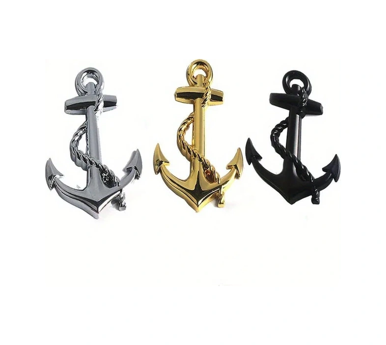 Gateesat Siyah 1 Adet Korsan Gemi Çapası Izgara Rozeti Dayanıklı Metal Yapı