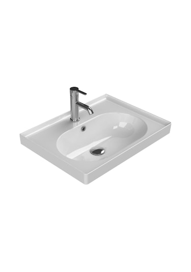 Turkuaz Seramik Cerastyle Arya Mobilya Uyumlu Etajerli Lavabo 60 x 45