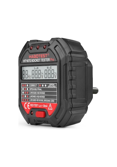 Butuglobal Habotest Ht107d Çok Fonksiyonlu Dijital Ekran Soket Test Cihazı Ab Fişi