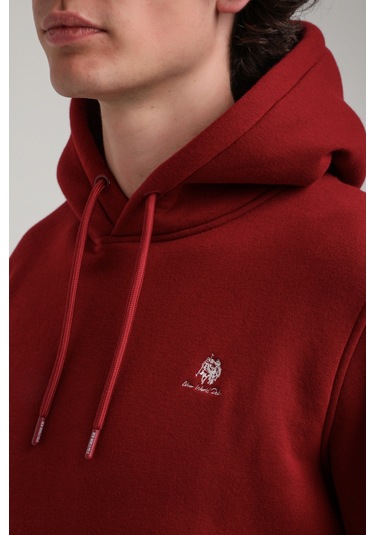 Kapüşonlu Bordo Slim Fit Hoodie 23fwm64069 Bordo
