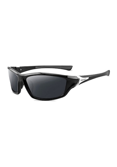 Yaozixa Erkek Spor Güneş Gözlüğü, Polarize Lens İle Uv Koruması, Dayanıklı Ve Temizlenmesi Kolay, Bisiklet, Dağcılık, Koşu İçin Siyah Kare Gri Cam Siyah