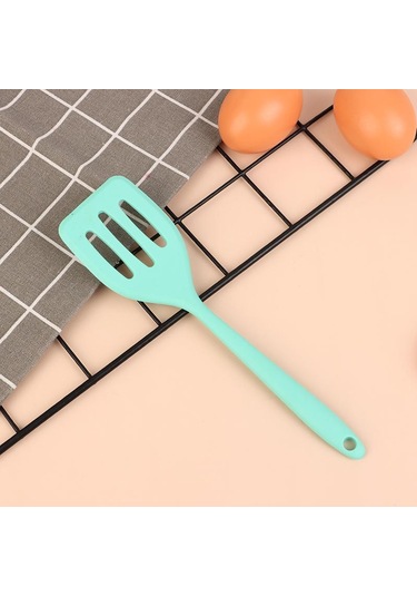 1 Adet Küçük Entegre Silikon Kızartma Küreği Pişirme Biftek Kızartma Küreği Mutfak Kızartma Yumurta Kızarmış Balık Küreği Pişirme Aracı Yeşil