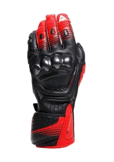 Dainese Fiero Metal Black Red Lava White Deri Korumalı Motosiklet Eldiven
