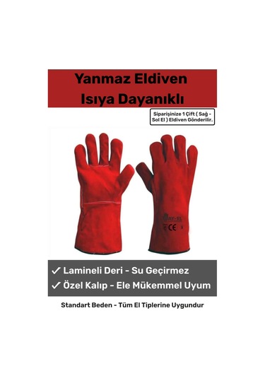 Premium Ürün Kaynak Yangın İçin Yanmaz Su Geçirmez Isıya Dayanıklı Eldiven Çok Amaçlı Deri Eldiven