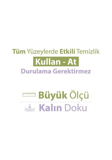 Baby Turco Doğadan Pratik Yüzey Temizlik Havlusu Lavanta 8 x 100 (800 Yaprak)