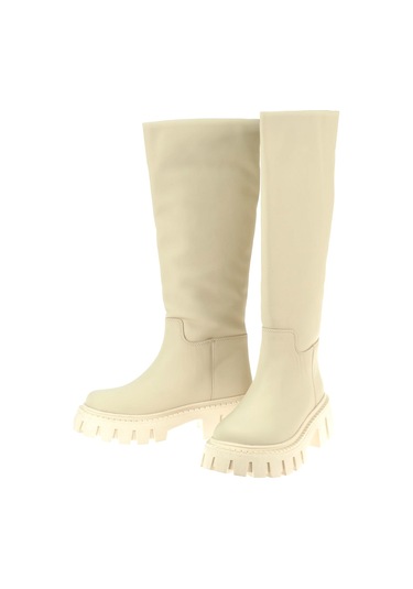 Pullman Kalın Taban Kadın Binici Çizme Sms 1033 Bej Bej