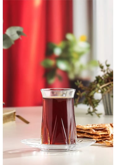 Lav Zoey Cam Çay Seti 6 Kişilik 165 Ml Şeffaf