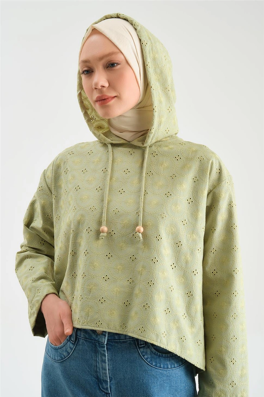 Armine Brode Sweat 23y3139 Çağla Yeşil