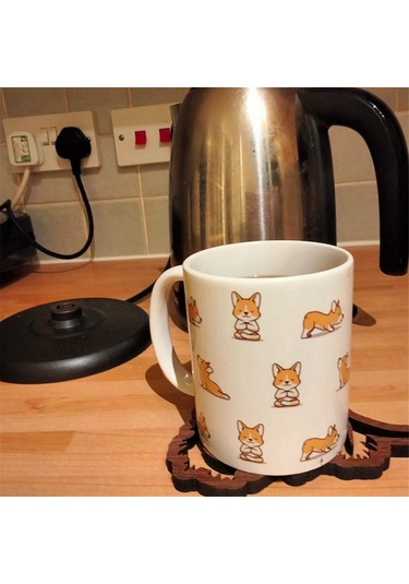 Hayvan Tasarımlı Ahşap Bardak Altlıkları,ahşap Highland İnek Bardak Altlıkları Kahverengi