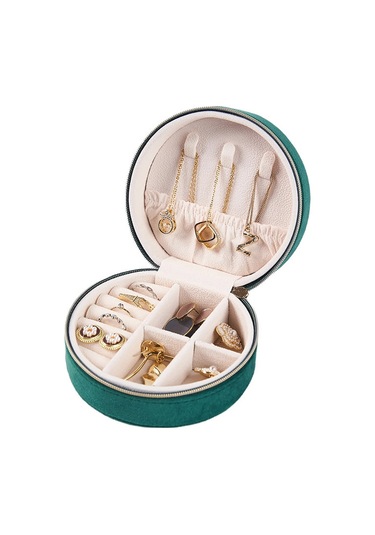 Springsun Küçük Boy Taşınabilir Kadife Kuyumluk Kutusu - Kolye, Yüzük, Küpe Ve Aksesuarları Anti-oksidasyonlu Saklama Kutusu Gri Gri