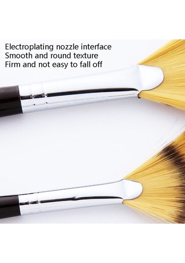 Willowhaven 3 Adet Balık Kuyruğu Guaj Fırçası Siyah, Naylon Yün, 38,5x10,5 Cm, Ahşap, Akrilik, Yağlı Boya İçin